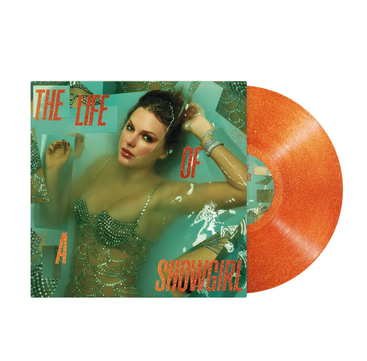 taylor-swift-the-life-of-a-showgirl-vinyl-602478225260-vinyl-6535883 Taylor Swift - The Life Of A Showgirl: Sweat And Vanilla Perfume (Portofino Orange Glitter Vinyl) - Image 1